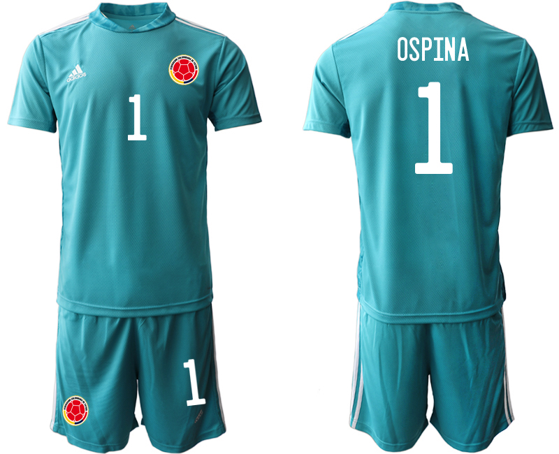 Men 2020-2021 Season National team Colombia goalkeeper blue #1 Soccer Jersey3